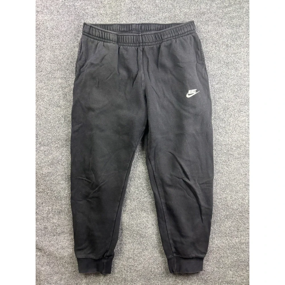 Nike Joggers Mens XL Black Fleece Tapered‎ Sweatpants Embroidered Logo